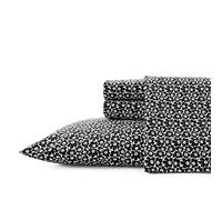MARIMEKKO - Queen Sheets, Cotton Percale Bedding Set, Crisp & Cool Home Decor (Pikkuinen Unikko Black, Queen)