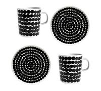 Marimekko Räsymatto breakfast set White-black