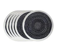 Marimekko Räsymatto plate 20 cm 6-pack black small dots