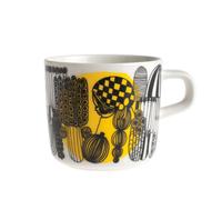 Marimekko Siirtolapuutarha coffee cup 20 cl white-black-yellow