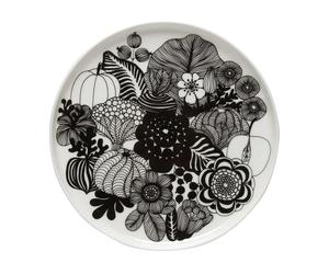 Marimekko Siirtolapuutarha plate Ø 20 cm black-white (Finland 100 years)