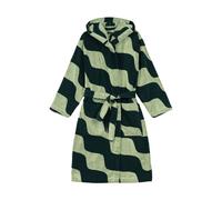 Marimekko Taifuuni cotton bathrobe Pear-dark green, L