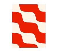 Marimekko Taifuuni fabric Natural white, orange red, cotton