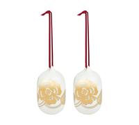 Marimekko Tiara Christmas baubles 2025 6x9 cm White-gold