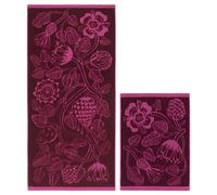 Marimekko - Tiara Terry Towel Set 2 Pieces, Pink/Burgundy - Pink