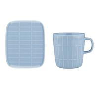 Marimekko - Tiiliskivi Mug 40 cl + Plate 12x15 cm - Light blue
