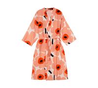 Marimekko Unikko bathrobe S/M Off white-coral-orange red-charcoal