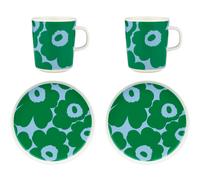 Marimekko Unikko breakfast set White-green-light blue, 4 pieces