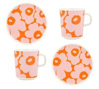 Marimekko - Unikko Breakfast Set, Red Orange / Pink