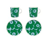 Marimekko Unikko breakfast set White-green-light blue, 4 pieces