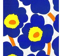 Marimekko UNIKKO Dark Blue Luncheon Paper Table Napkins 20 in a Pack 33cm Square