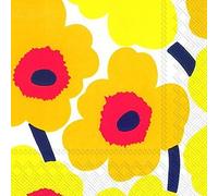 Boston International L552671 Ihr Marimekko Floral Lunch Paper Napkins, Unikko Dark Yellow