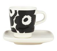 Marimekko Unikko espresso cup with saucer, 2-piece set Black-white