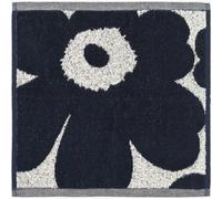 Marimekko - Unikko Face Towel 30x30 cm, Dark Blue - Dark Blue
