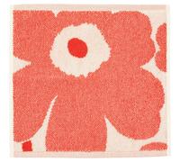 Marimekko - Unikko Face Towel 32x32 cm, Orange Red - Off-White