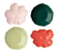 Marimekko - Unikko/Kivet Side Plates 4-pack, Pink / Dark Green / Pear - Pink