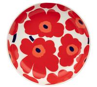 Marimekko - Unikko/Oiva Deep Plate 20,5 cm, White / Blue / Red - White