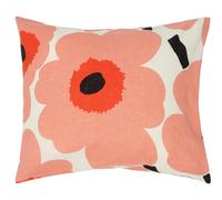 Marimekko - Unikko Pillowcase 50x60 cm, Coral / Charcoal / Orange Red - Coral