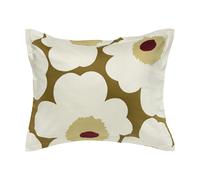 Marimekko Unikko pillowcase satin 50x60 cm Green umber-cream