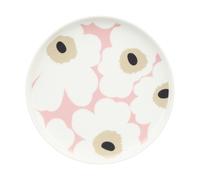 Marimekko Unikko plate 20 cm Off white-pink-sand-charcoal