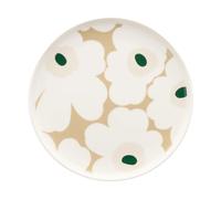 Marimekko Unikko plate 20 cm White-beige-light sand-dark green