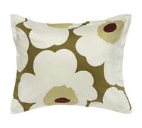 Marimekko - Unikko Sateen Pillowcase 50X60 cm, Green Amber/Cream - Cream