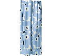Marimekko Unikko shower curtain Off white, light blue, navy, 180x200 cm