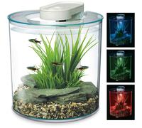 Marina 360 Aquarium with Remote Control LED Lighting, Multi-colour, 10 Litre,Blue,Green,Red