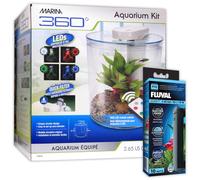 Marina 360 Tropical Aquarium LED Remote 4 Colours Fish Tank Heater Beginner 10L