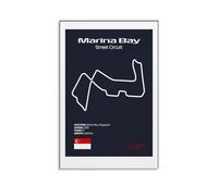 Marina Bay F1 Street Circuit Map Poster Poster Vintage Art, Wall Canvas, Decoration Aesthetic, Living Room, Kids Room Dormitory, Cafe, Bathroom, Suitable for Bedroom, Gym, Cool Classic 24x36inch(60x90