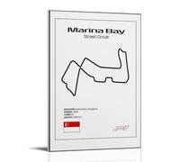 Marina Bay F1 Street Circuit Map Posters Poster Vintage Art, Wall Canvas, Decoration Aesthetic, Living Room, Kids Room Dormitory, Cafe, Bathroom, Suitable for Bedroom, Gym, Cool Classic 20x30inch(50x7