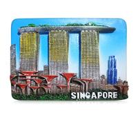 Marina Bay Sands 3D Fridge Magnet - Singapore Skyline Souvenir Featuring Iconic Hotel & Cityscape - Hand-Painted Resin Magnet - Travel Keepsake Gift for Collectors & Tourists