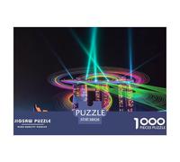 Marina Bay Sands Jigsaw Puzzles Puzzles for Adults Kids. 1000 Pieces Laser Light Show Impossible Challenge Toy Educational Games Home Decoration for Educational Games Gifts 38x26cm/1000pcs