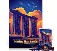 Marina Bay Sands Singapore 1000 Piece Jigsaw Puzzles for Adults Focus Skill Perfect Connection Fun Challenge Art Display (50x75cm)