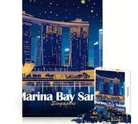 Marina Bay Sands, Singapore at Night 1000 Pieces Jigsaws Adults Puzzles Memory Training Restful Escape Flawless Cut Xmas Surprise size 50x75cm