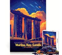 Marina Bay Sands Singapore Jigsaws 1000 Pieces for Teenagers Sharp Thinking Neat Cut Fun Activity (38x52cm)