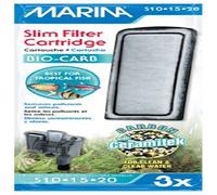 Marina Bio-Carb Slim Filter Cartridge, 3 x 3 pack, carbon with ceramitek pad for S10, S15, and S20 tropical fish tank filters