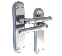 Marina Door Handle Two Tone Latch Lever - Chrome And Satin By Betley Butterfly