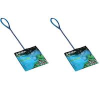 Marina Fine Soft Mesh Fish Net with Plastic Coated Handle, 10 cm/ 4-inch,Blue (Pack of 2)