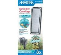 Marina Bio-Carb Slim Filter Cartridge, 3 x 3 pack, carbon with ceramitek pad for S10, S15, and S20 tropical fish tank filters