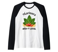 Marinara Keep It Legal Basil Tomatoes Spaghetti Italy Humor Raglan Baseball Tee