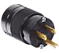 Marinco 5266BL 15 Amp, 125 Volt 2 Pole-3 Wire, Straight Blade Plug - Black