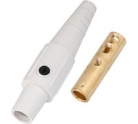 Marinco CLS2FB-B CLS Cam Type, Series 16 Inline, Single Pin Connector, 400 Amp, 600 Volt, #6 - #2 AWG, Female - White (B)