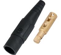 Marinco CLS2MB-A CLS Cam Type, Series 16 Inline, Single Pin Connector, 400 Amp, 600 Volt, 6 - #2 AWG, Male - Black (A)
