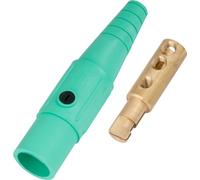 Marinco CLS2MB-E CLS Cam Type, Series 16 Inline, Single Pin Connector, 400 Amp, 600 Volt, 6 - #2 AWG, Male - Green (E)