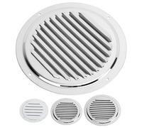 Marine 304 Stainless Steel Air Vent Louver Grille Cover - Yacht Boat Accessory Hardware - Mirror Finish Polished Round Louvered Vent for Kitchen, Bathroom, Roofing, Soffit Vents, Caravan(4 inch)