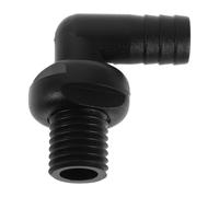 Marine 90 Degree Hose Connector, Black ABS Thru Hull Boat Drain Fitting | Right Angle Barbed End, Bulkhead Mounting, Fast Connection for Baitwell Overflow, Bilge Discharge Hose and Maintenance