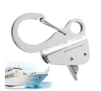 Marine Anchoring Hook -Stainless Steel Build, Quick Release Fastener Marine, Heavy Duty Tie Down Strap For Boats, Resistant | Hardware For Fishing Kayak Equipment On Open Water Trailer