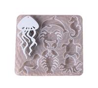 Marine Animal Earring Molds Necklace Jewelry Pendant Making Molds Keychain Pendant Women Girl Epoxy Resin Silicone