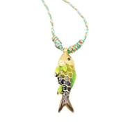 Marine Animal Fish Necklace Vibrant Design Collarbone Chain Stainless Steel Pendant Rope Chain For Everyday Use Playful Sea Creature Necklace